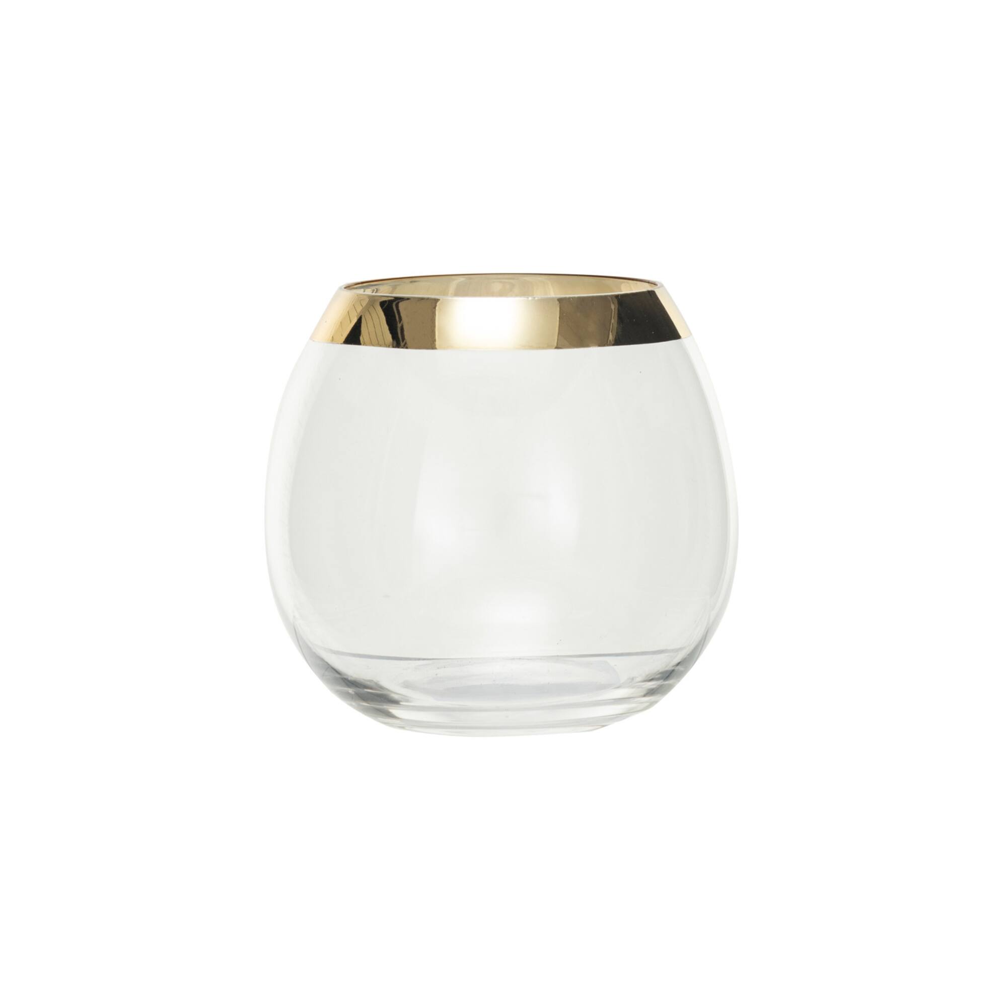 Hello Honey® 10oz. Clear Stemless Drinking Glass with Gold Electroplated Rim